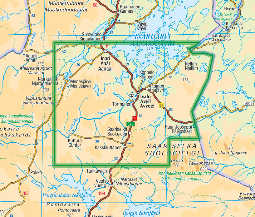 hammastunturi kartta Hammastunturi Southern Inari hammastunturi kartta