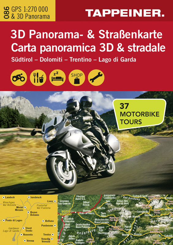 Carta Panoramica 3d Stradale Dolomiti Trentino Lago Di
