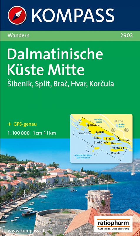K2902  Costa Dalmata Centrale: Sibenik, Split, Brac, Hvar, Korkula