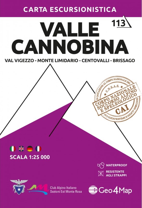 F.113 Valle Cannobina, Val Vigezzo, Monte Limidario, Centovalli, Brissago